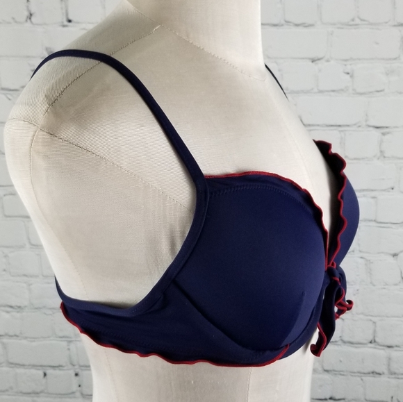 LAND'S END | ruffle & knot detail bikini swim top - Picture 2 of 5